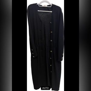 Vtg St. John by Marie Gray Knit Button Down Dress Cardigan 10